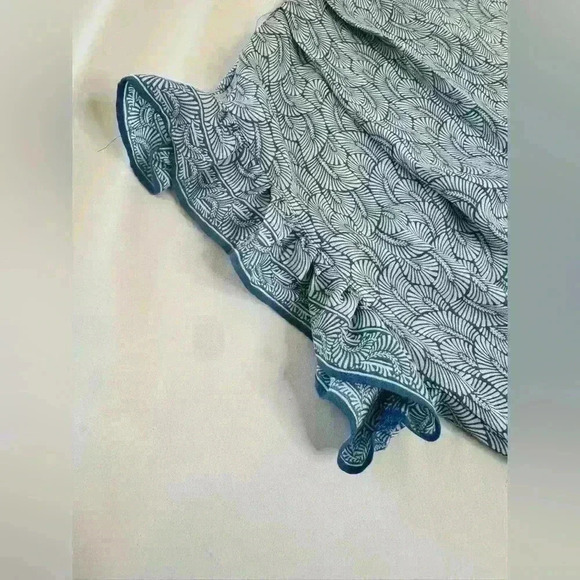 NWT Max Studio Crepe Tie Front Ruffle Sleeve Peasant Kimono Elastic Waist Blouse - Picture 4 of 10